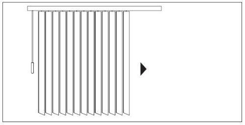 Lamellenvorhang / Vertikalanlage ~ Farbe: terra / terracotta ~ Höhe: 260 cm ~ Breite im Angebot wählbar ~ hier in (BxH): 100x260 cm ~ Vertikaljalousie ~ Lamellenbreite: 89mm
