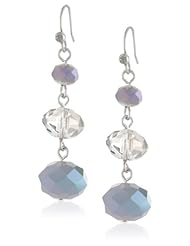 Kenneth Cole New York "Urban Smoke" Faceted Bead Triple Drop Earrings