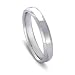 Jewelry : 18k White Gold Flat Top Comfort Fit Men's Wedding Band with Beveled Edges, 4mm