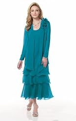 Beaded Crystals Crystal Lace Applique Chiffon/Taffeta/Tulle Mother-of-the-Bride Dress 