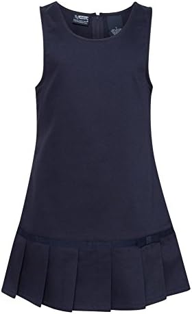 French Toast - Big Girls' Pleated Hem Jumper, Navy 35038-12