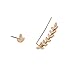Humble Chic Women's Olive Leaf Ear Crawler Set Branch Cuff Earrings