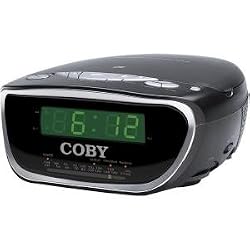 New Coby Cdra147 Digital Am/Fm Dual Alarm Clock Radio With Stereo Cd Player 3.5mm Headphone Jack