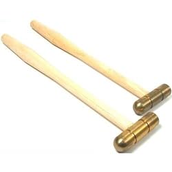 2 Brass Hammers Jewelers Planishing Chasing Tools