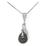 Tahitian Black Pearl Pendant in 14K White Gold