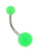 Neon Acrylic Belly Ring - Green - 14G - SM Ball 5MM - LG Ball 8MM - 12MM L - Sold Individually