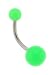 Neon Acrylic Belly Ring - Green - 14G - SM Ball 5MM - LG Ball 8MM - 12MM L - Sold Individually