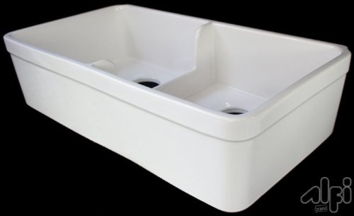 ALFI Brand Kitchen Sink - 2 Bowl Farmhouse AB5123-W