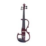 Cecilio CEVN-2NA Full Size Electric Silent Violin w/ Solidwood Ebony Fitted in Red Mahogany Metallic