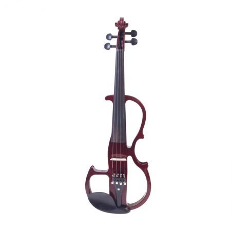 Cecilio CEVN-2NA Full Size Electric Silent Violin w/ Solidwood Ebony Fitted in Red Mahogany Metallic