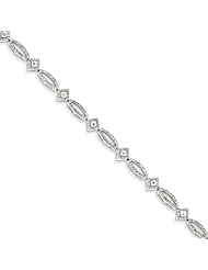 Genuine .925 Sterling Silver Rhodium Plated Diamond Bracelet 8.7 Grams . 100% Satisfaction Guaranteed.