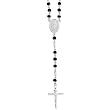 Sterling Silver Onyx Rosary - 20 Inch