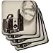 KIKE CALVO vintage camera collection - Vintage 1950s camera with bulb flash - Coasters