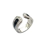 Black and Silver Sterling Silver Ring Size 7
