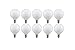 Triangle Bulbs 15-Watt G16.5 Decorative Globe E12 Candelabra Base Light Bulbs, White, 10-Pack