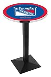 42" New York Rangers Bar Height Pub Table - Square Base