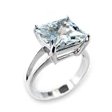 Women's Solitaire Clear Color CubicZirconia Rhodium Ring, Size: 5-11