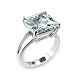 Women's Solitaire Clear Color CubicZirconia Rhodium Ring, Size: 5-11