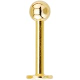 14 Gauge Gold Electro Titanium Labret Monroe -3/8