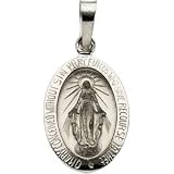 14kt Gold Miraculous Medal 15x11mm/14kt white gold