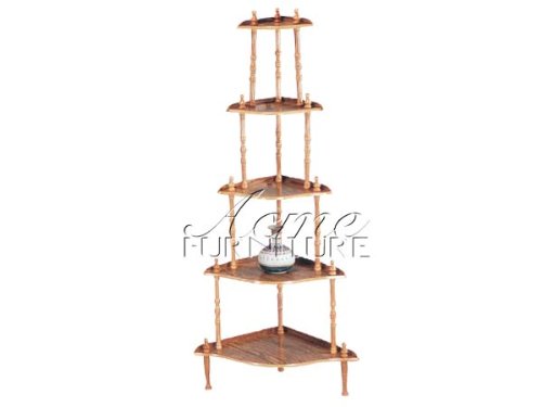 5-Tier Oak Wooden Corner Display Rack Set ACS002282-O