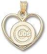 Chicago Cubs "C Cubs" Logo Heart Charm/Pendant -14K/10K, Stainless Steel or Gold Plated
