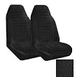 Set of 2 Universal Fit High Back Scottsdale Pattern Front Bucket Seat Cover - Black