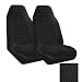 Set of 2 Universal Fit High Back Scottsdale Pattern Front Bucket Seat Cover - Black