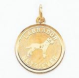 14k Labrador Retriever Disc Charm