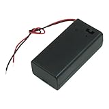 Gino Black Plastic 2 Leads 2 x 9V Battery Cell Case Holder