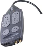 Belkin PureAV F9A823fc08 8-Outlet Home Theater Surge Protector (Gray/Silver)