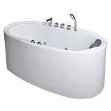 Whirlpool Badewanne Whirlwanne “Venetian” freistehend (Luft/Wasser Massagedüsen, einfache Installation) weiß