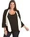 Self Esteem Plus Size Knit Top with Attached Shrug