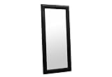 Floor Mirror with Black Leather Frame