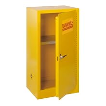 Sandusky Lee SC12F Safety Cabinet for Flammable Liquids, Single Door and Manual Close, 12 gallon, 35"Height, 23"Width, 18"Depth, Steel, Yellow