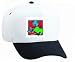 White Cap with paper, apple, globe, pens, books, clips, pencils, cup, ruler