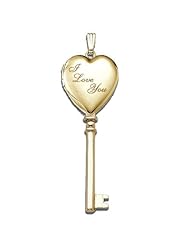 Solid 14K Yellow Gold "I Love You" KEY Locket 3/4 inch x 2 inch in Solid 14K Yellow Gold