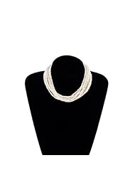 Blue Pearls - White cultured Pearl 12 strand Choker Necklace - BPS 0130 Y