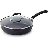 T-fal E93897 Professional Total Nonstick Thermo-Spot Heat Indicator Fry Pan with Glass Lid Cookware, 10-Inch, Black