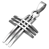 Gorgeous Stainless Steel 3 Bar Cross Pendant