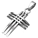 Gorgeous Stainless Steel 3 Bar Cross Pendant
