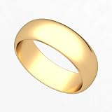 14k Yellow Gold 6mm Classic Plain Wedding Band Ring