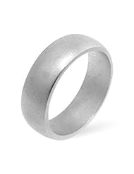 Matte Silver Wedding Band Ring