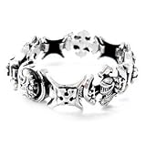 Silver Bracelet...Star Knights Crusader .925 Sterling Silver Rocker Biker Designer Bracelet for Men
