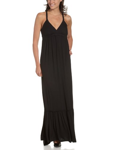 XOXO Juniors' Braided Back Maxi Dress,Black,Large