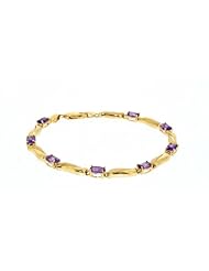 14K Yellow Gold Amethyst Bracelet