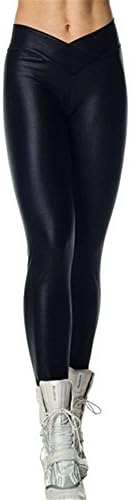 Vwhite Women's Girls Stretch Candy Color High Waist Slim Lycra Pants Leggings Black US 6