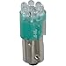 Dialight 586-6402-101F, Lamp; LED; T-3 1/4; Mini Bayonet(BA9s); Grn; Clear; 6VDC; 90mA; 3800mcd; 100K Hrs; CntrPos