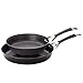 Circulon 87380 Symmetry Hard Anodized Nonstick Frying Pan Set / Fry Pan Set / Hard Anodized Skillet Set - 10 Inch and 12 Inch, Black