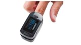 Deluxe Finger Pulse Oximeter Dual Display for Monitoring Blood Saturation and Oxygen Level, Pulse Check with Free Custom Soft Skin Cover (Latest in the Market) by Accurate - Free N95 Mask with each purchase